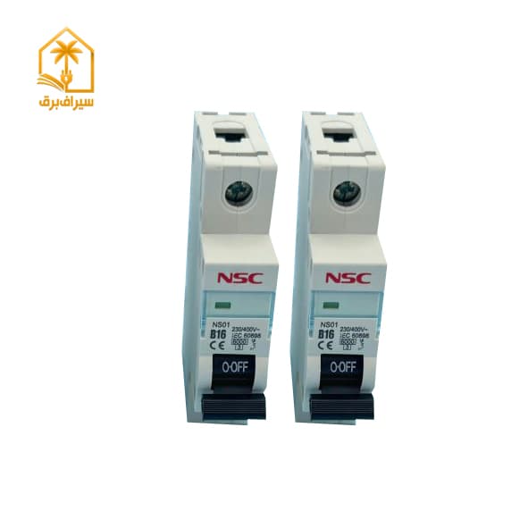 کلید مینیاتوری MCB تک فاز برند NSC کلاس B با قدرت قطع 6کیلوآمپر