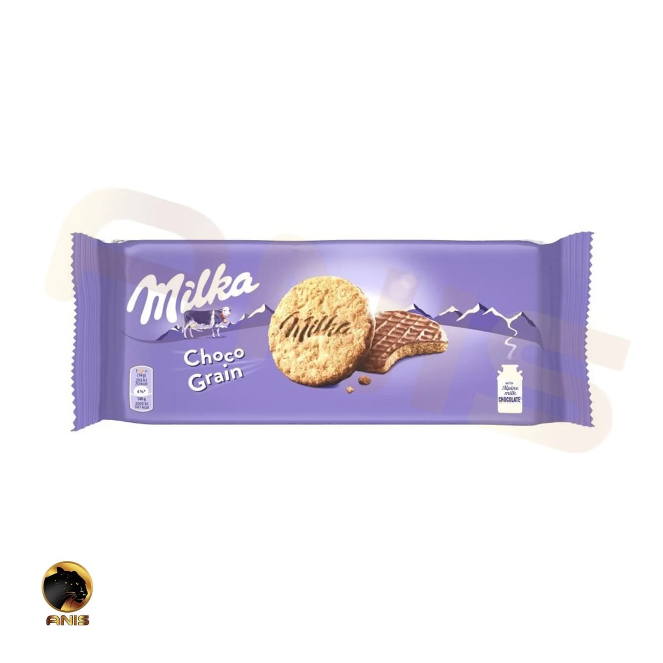 بیسکویت غلات با روکش شکلاتی choco grain میلکا سوئیسی 126 گرم