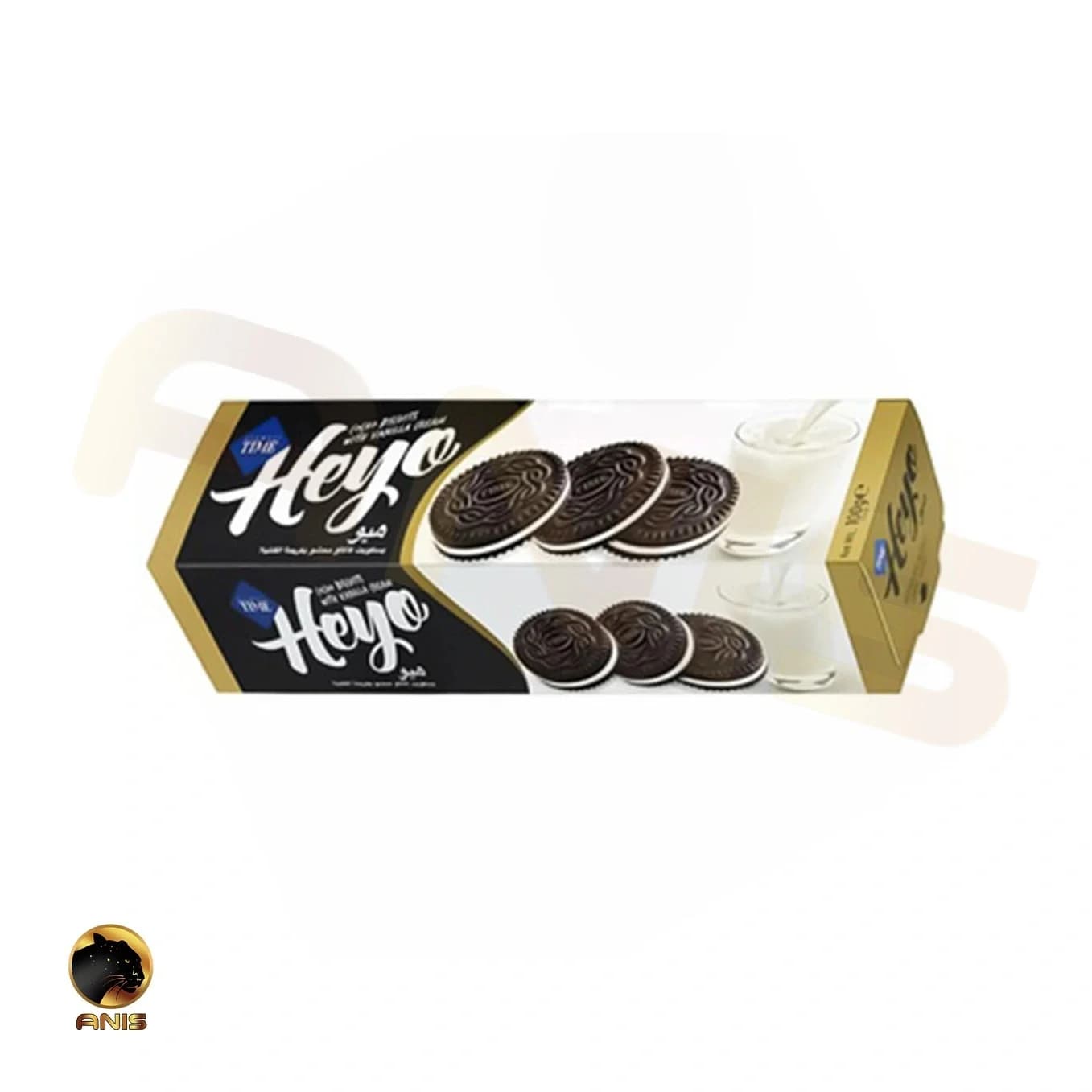 بیسکویت کاکائویی تایم heyo با کرم وانیلی 100 گرم — تصویر ۲