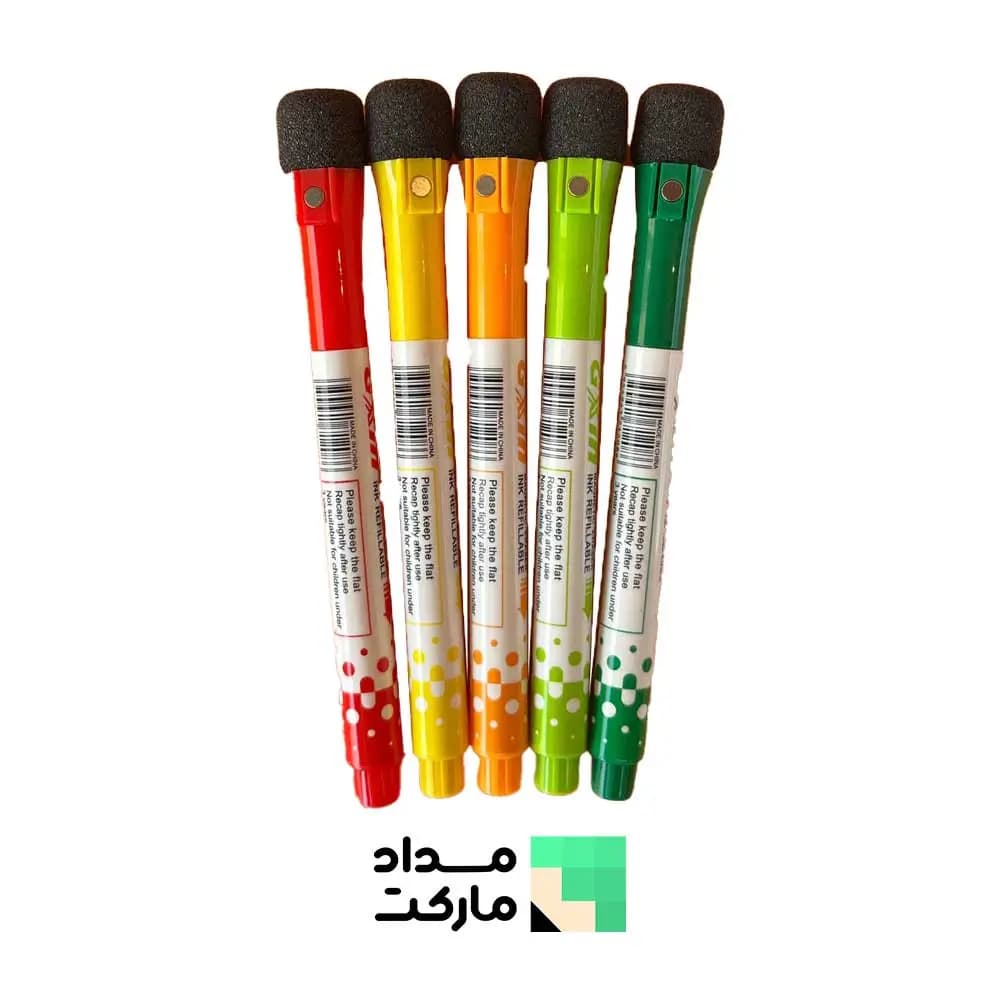ماژیک وایت برد رنگی مگنتی پاکن دار — تصویر ۲