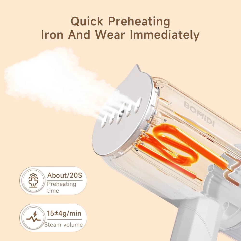 اتو بخار تاشو شیائومی مدل Bomidi Powerful Steaming Iron GS01 — تصویر ۹