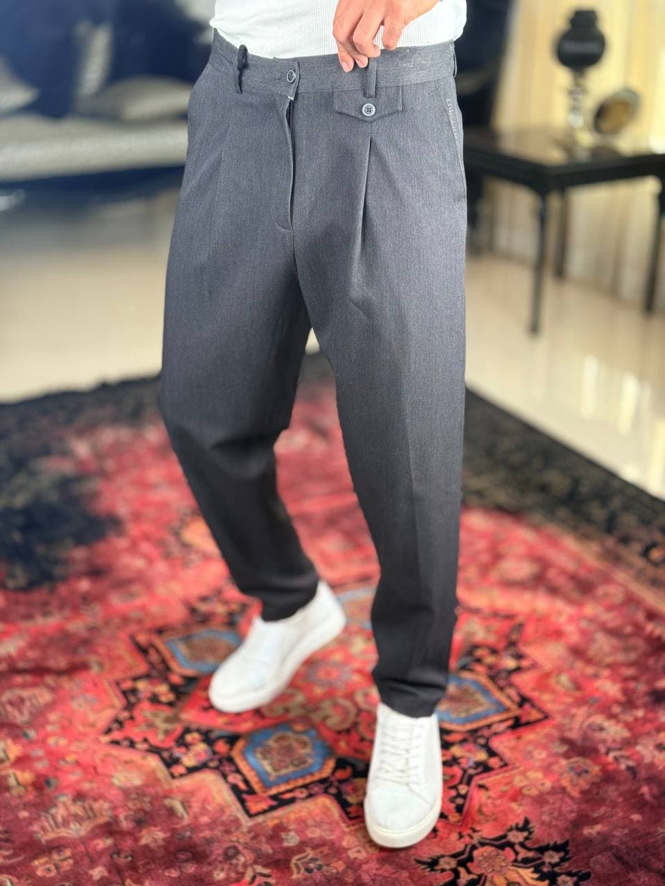 شلوار مام پارچه ای(بوی فرند)وارداتی+رنگبندی — تصویر ۲