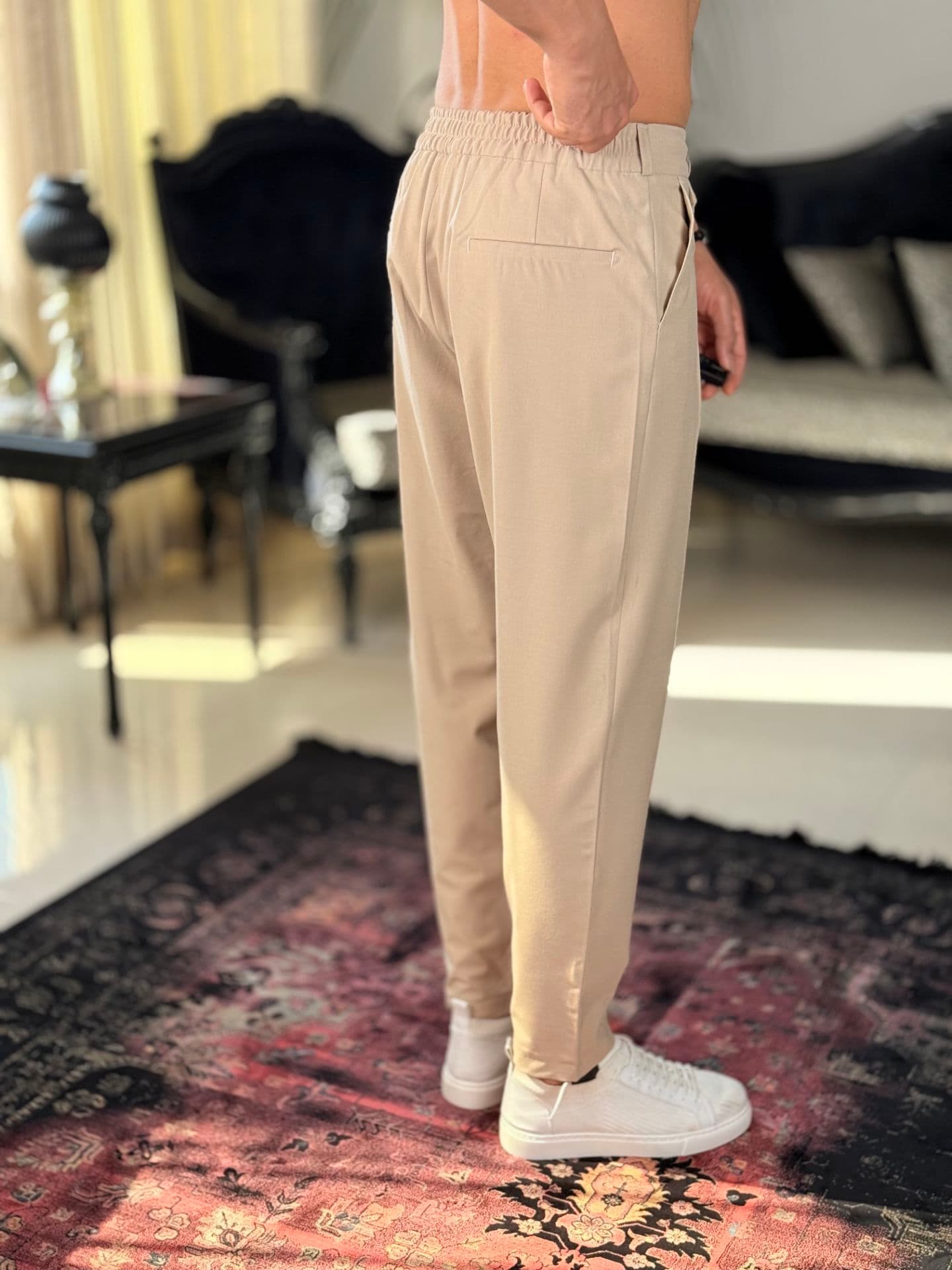 شلوار مام پارچه ای(بوی فرند)وارداتی+رنگبندی — تصویر ۸
