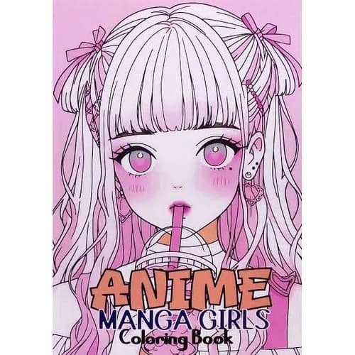 کتاب رنگ آمیزی بزرگسالان (انیمه مانگا Anime Manga Girls)