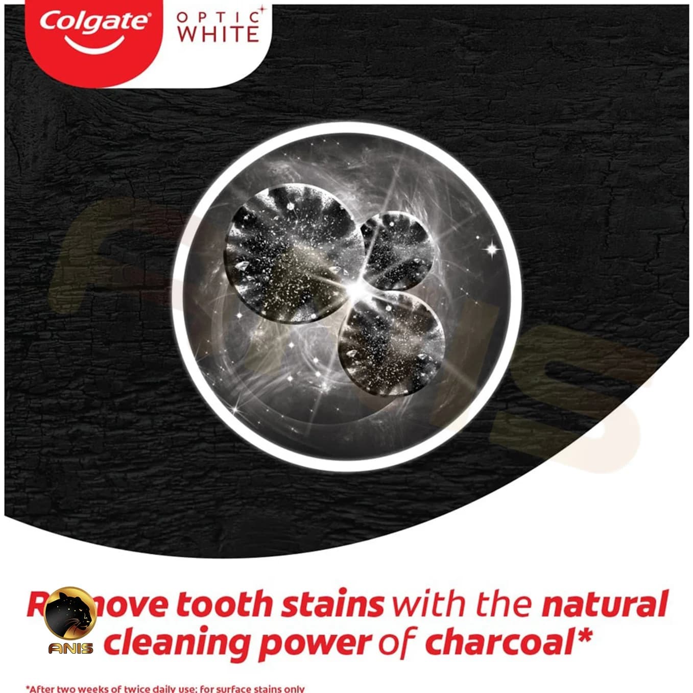 خمیر دندان Optic White charcoal کلگیت 50 میل — تصویر ۴