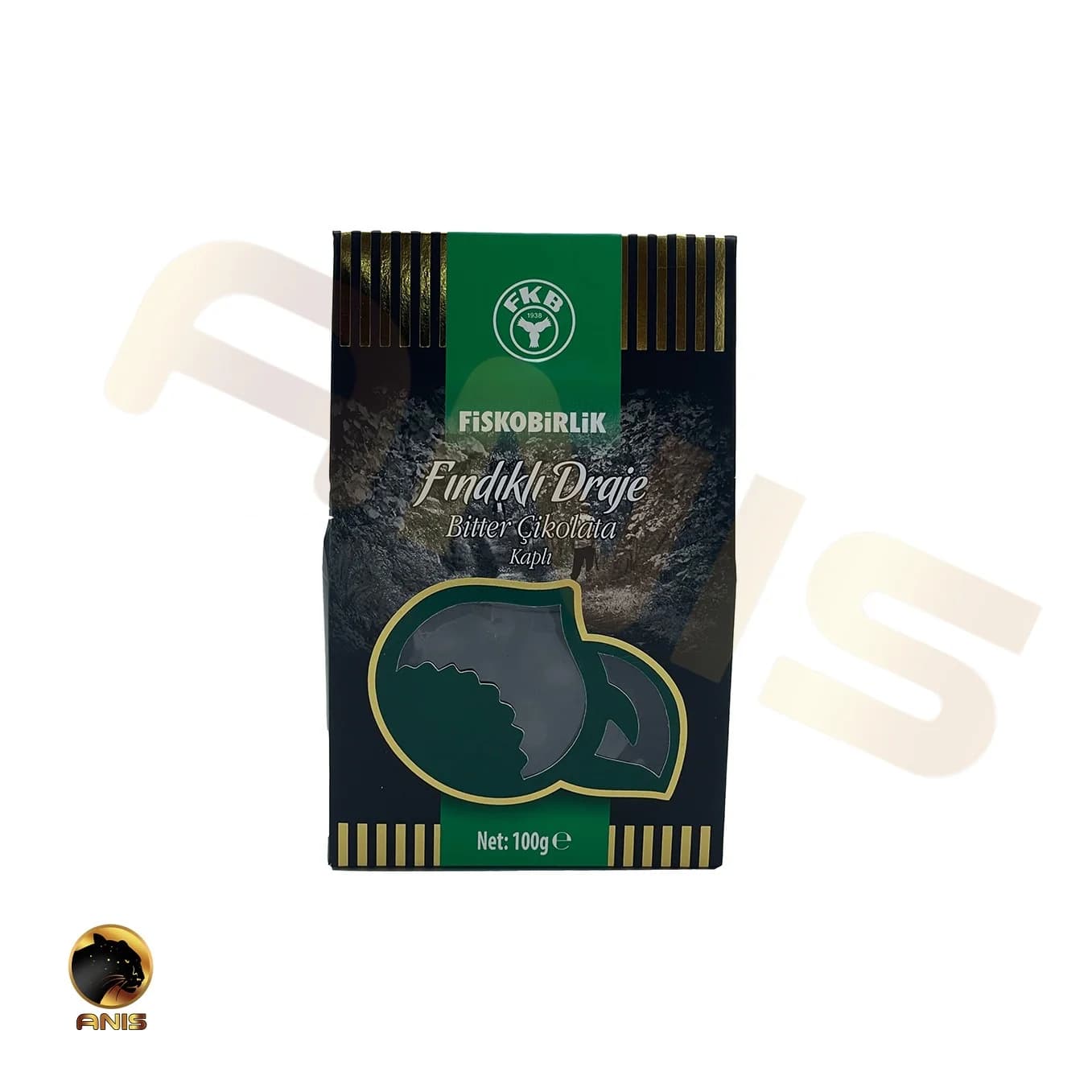 دراژه تلخ فندقی فیسکوبیرلیک Fiskobirlik وزن 100 گرم