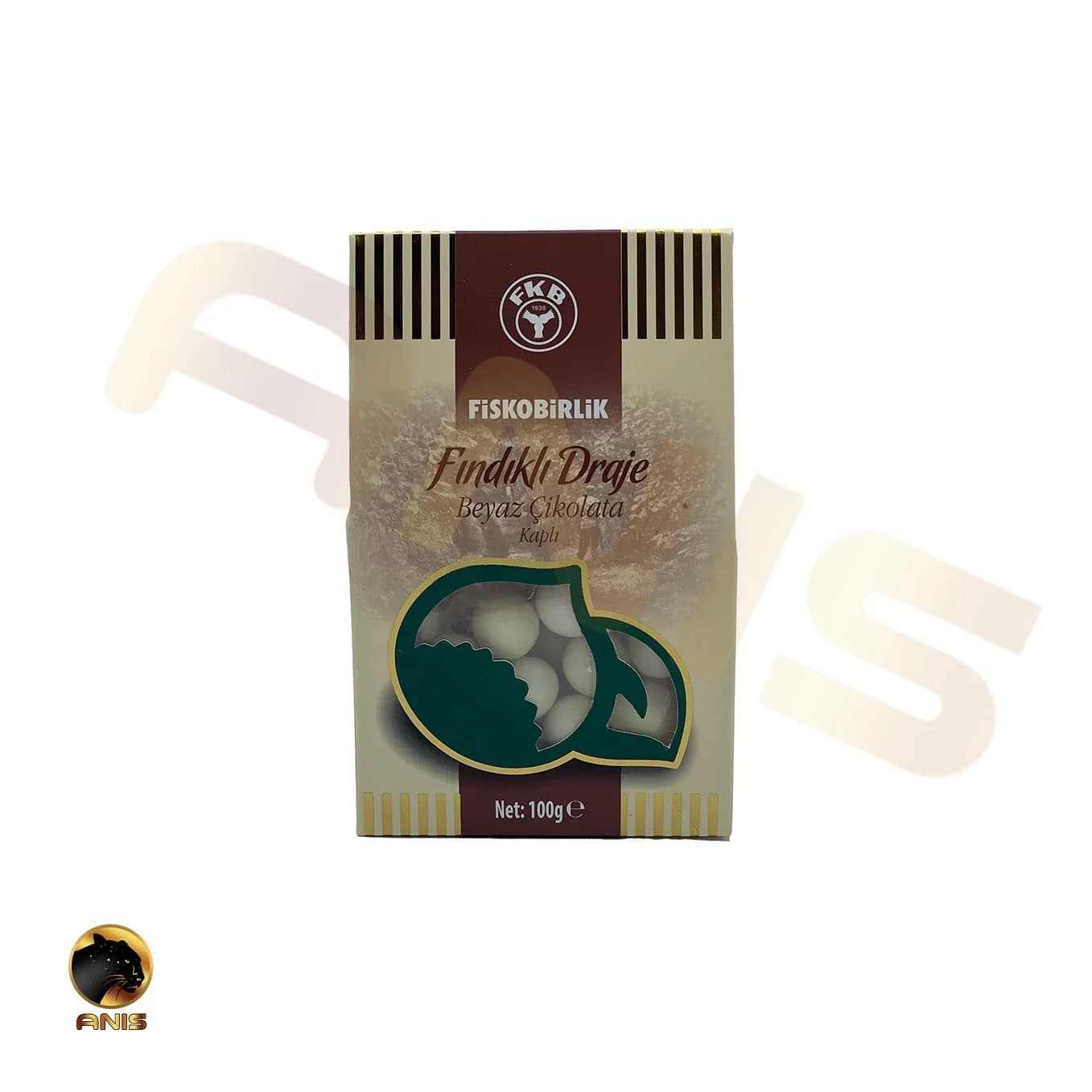 دراژه فندقی شیری فیسکوبیرلیک Fiskobirlik وزن 100 گرم