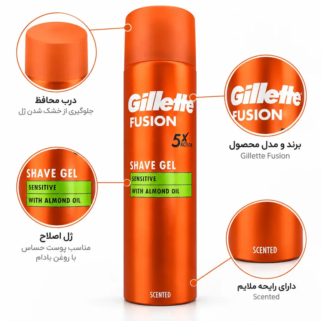 ژل اصلاح ژیلت مدل Fusion Sensitive — تصویر ۳