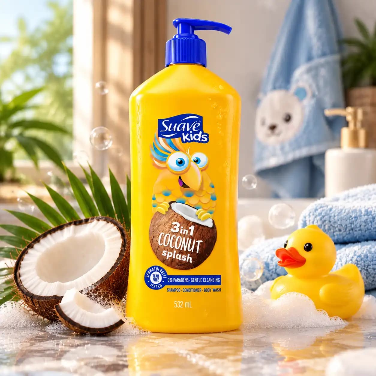 شامپو و شوینده کودک سوآو مدل 3-in-1 Coconut Splash — تصویر ۳