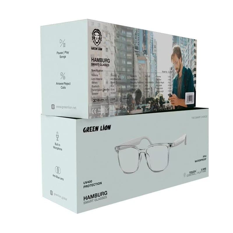 عینک هوشمند گرین لاین مدل هامبورگ Green Lion Hamburg Smart Glasses GNHMBSMTGLSWH