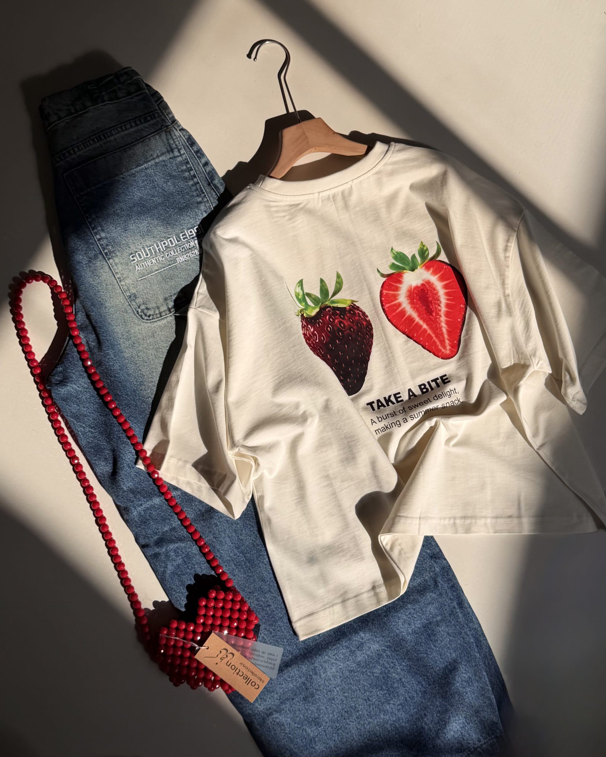 تیشرت پنبه ماکان توت فرنگی🍓