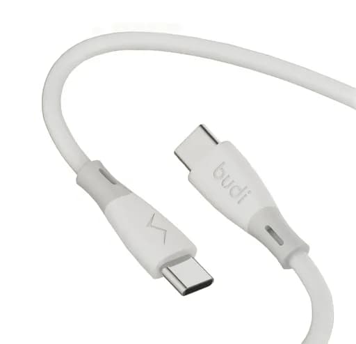 کابل شارژ سیلیکونی ‌USB-C به ‌USB-C برند BUDI مدل Budi DC202TT12W