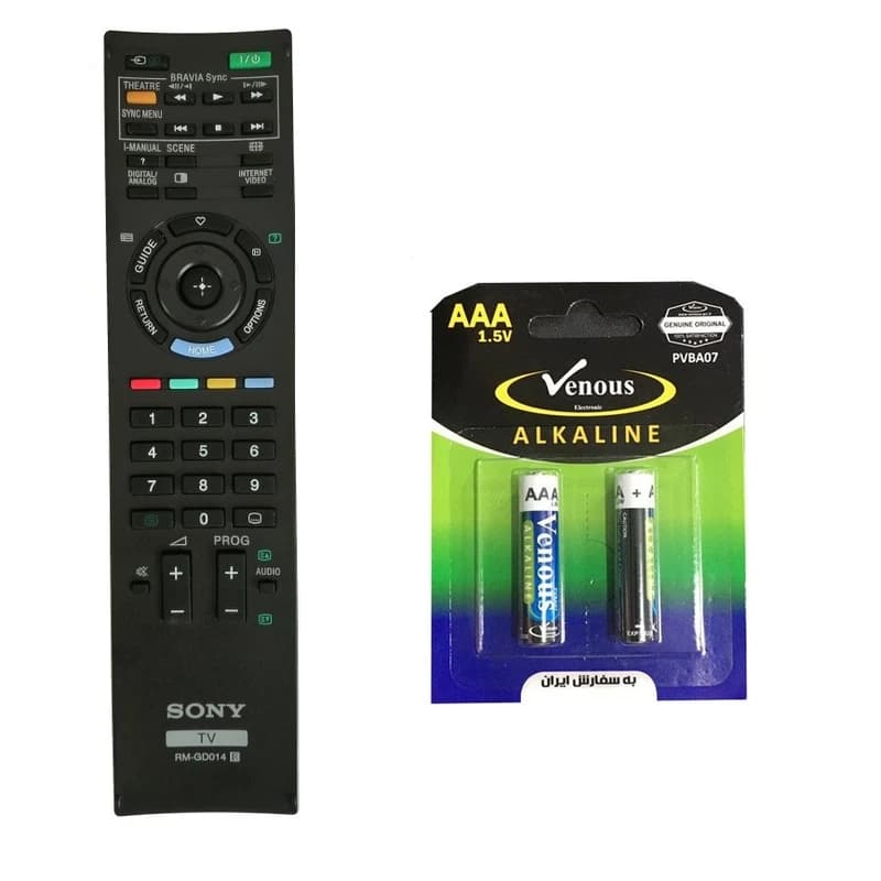 ریموت کنترل تلویزیون مدل RM-GD014 به همراه باتری کدm22325 — تصویر ۴
