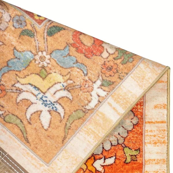 فرش ماشینی سنتی طرح 900403 آجری 1000 شانه - Paeez — تصویر ۲
