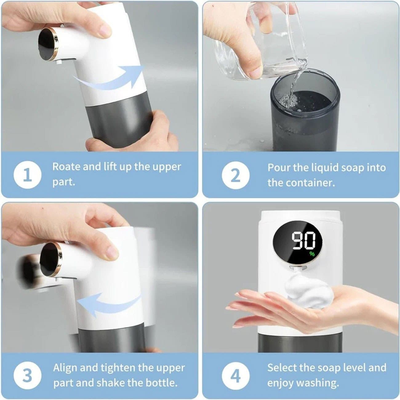 دستگاه فوم ساز مایع دستشویی گرین لاین Green Lion Smart Sensor Soap Dispenser GNSSOAPDISWH — تصویر ۷