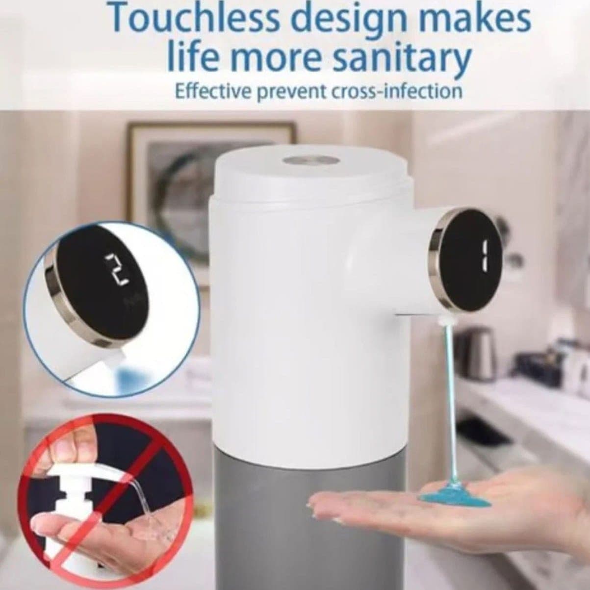 دستگاه فوم ساز مایع دستشویی گرین لاین Green Lion Smart Sensor Soap Dispenser GNSSOAPDISWH — تصویر ۶