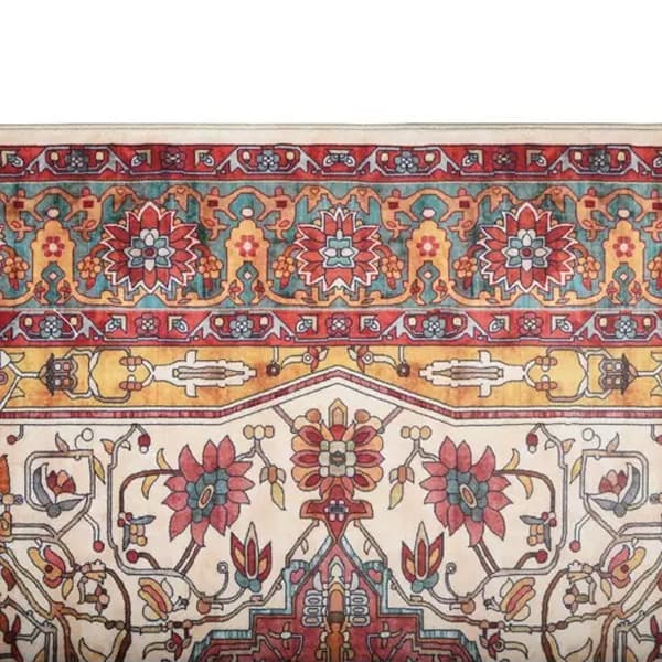 فرش ماشینی سنتی طرح 100354 کرم 1000 شانه - Paeez — تصویر ۴