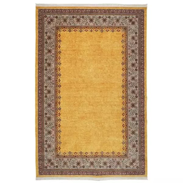 فرش ماشینی سنتی طرح 100336 زرد 1000 شانه - Paeez