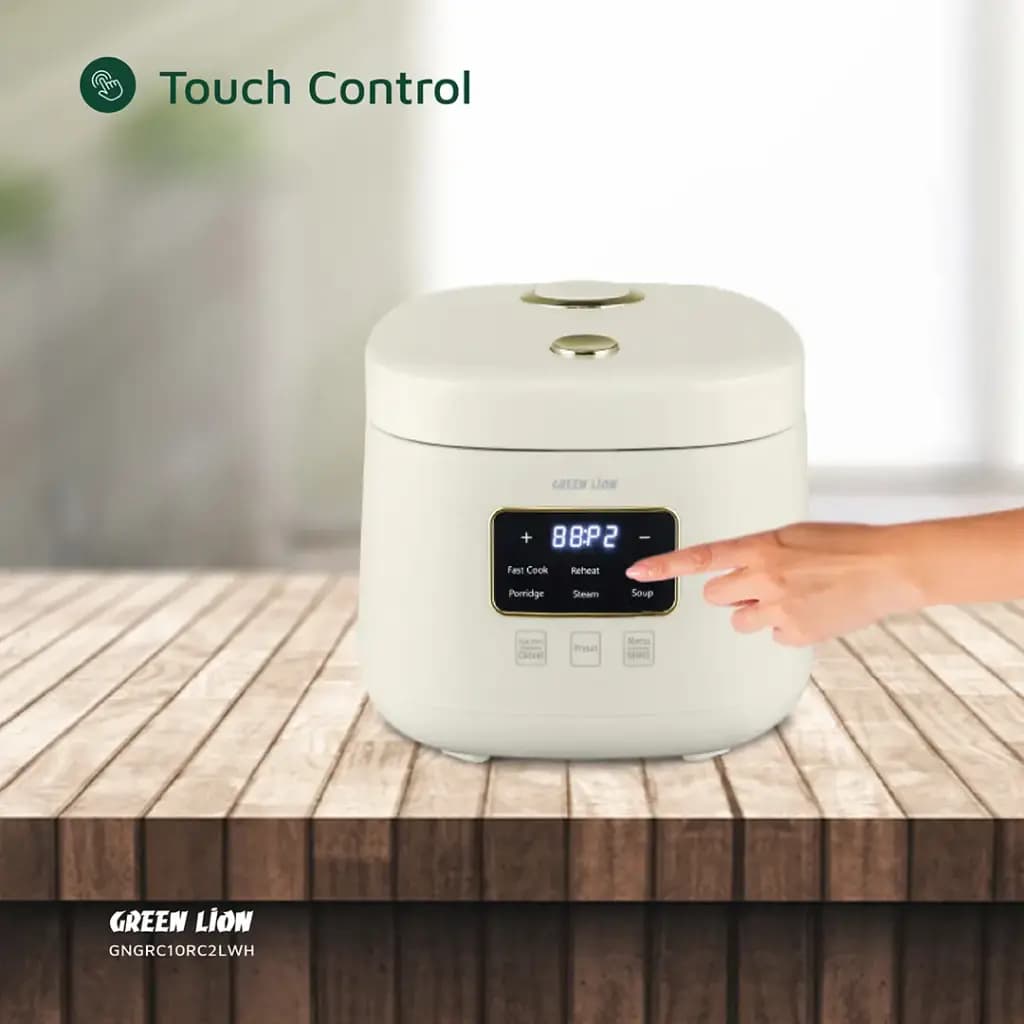 پلوپز دیجیتال 2لیتری گرین Green Lion GRC-10 Digital Rice Cooker 2L(جعبه آسیب دیده) — تصویر ۲