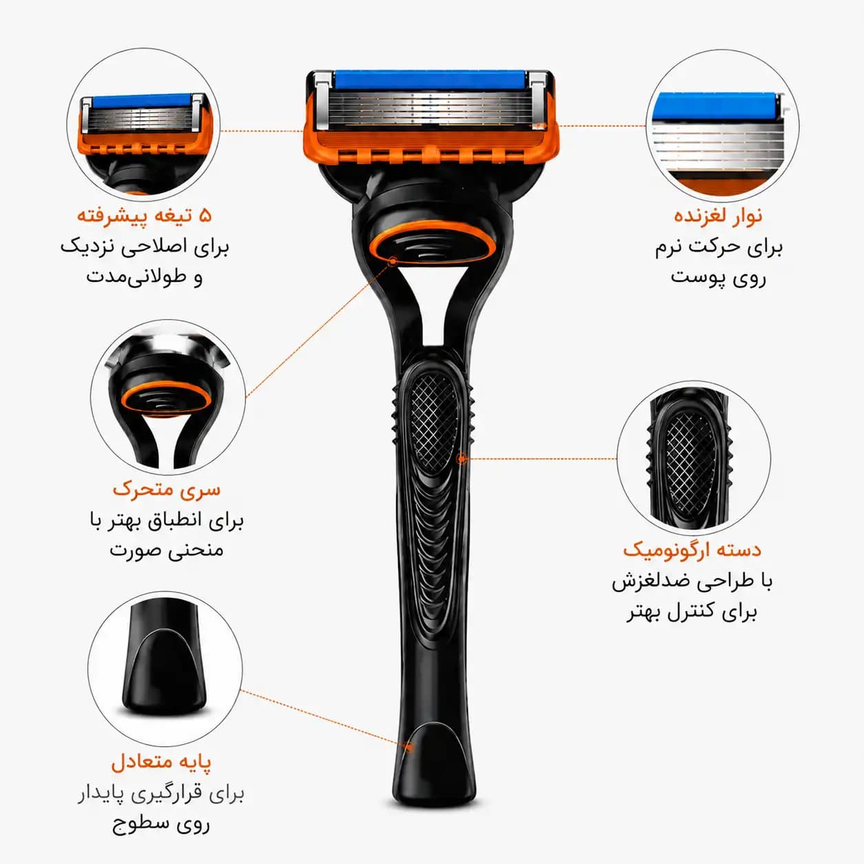 ژیلت Fusion5 به همراه 2 عدد یدک تیغ — تصویر ۲