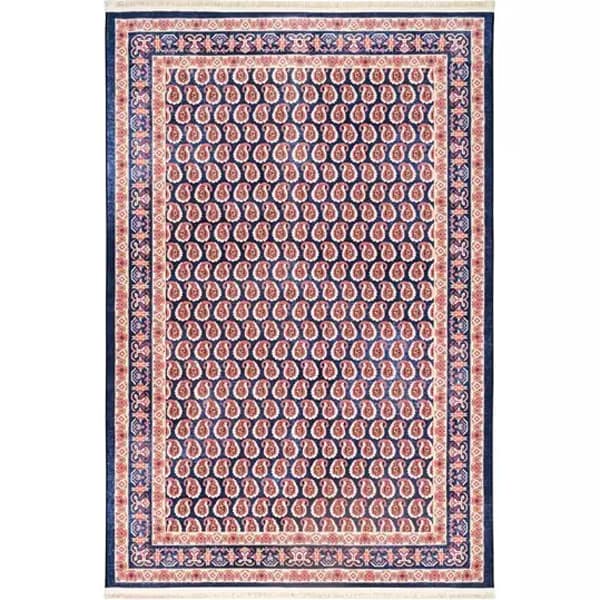 فرش ماشینی سنتی طرح 25CS0180 سرمهای 1000 شانه - Paeez