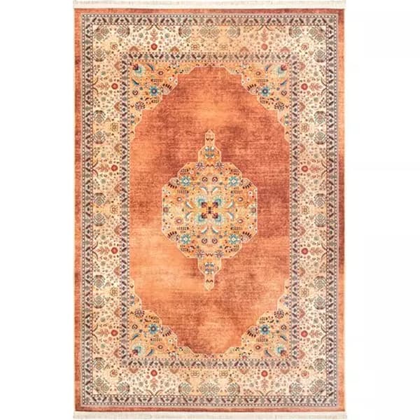 فرش ماشینی سنتی طرح 25CS0170 عنابی 1000 شانه - Paeez