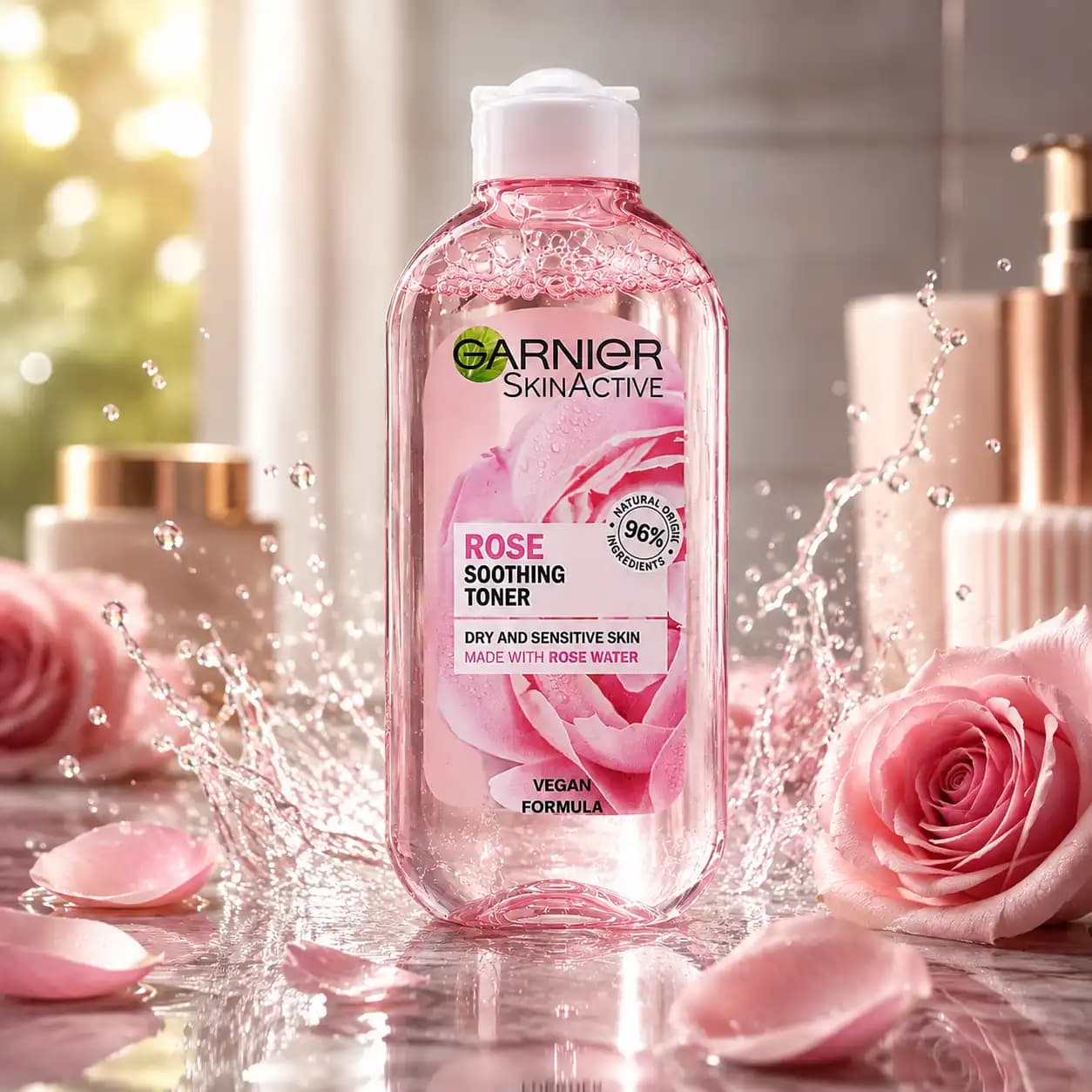 تونر گل رز گارنیر مدل SkinActive Rose Soothing Toner — تصویر ۳