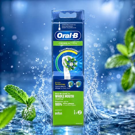 سری یدک مسواک برقی Oral-B مدل CrossAction CleanMaximiser بسته 2 عددی — تصویر ۲