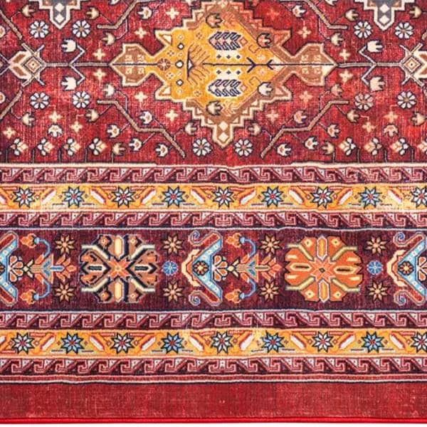 فرش ماشینی سنتی طرح 25CS0190 عنابی 1000 شانه - Paeez — تصویر ۲