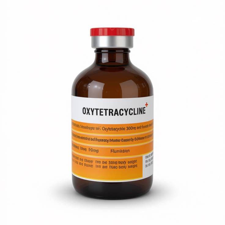 ویال تزریقی اکسی‌تتراسایکلین پلاس (Oxytetracycline + Flunixin) حجم ۵۰ میلی‌لیتر