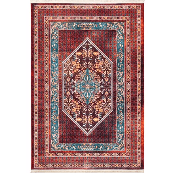 فرش ماشینی سنتی طرح 25CS0250 عنابی 1000 شانه - Paeez