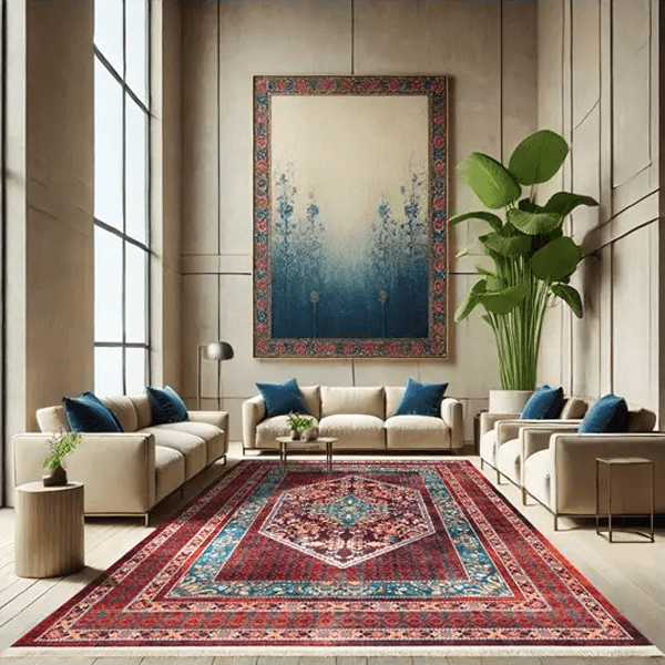 فرش ماشینی سنتی طرح 25CS0250 عنابی 1000 شانه - Paeez — تصویر ۳