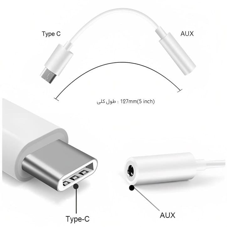 کابل تبدیل USB-C به AUX مدل JP-AB کدm22075 — تصویر ۳