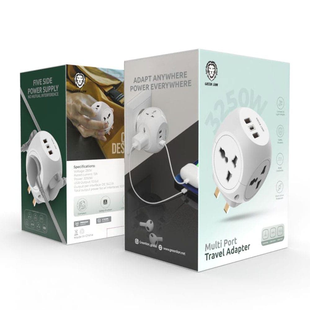 آداپتور مسافرتی گرین لاین مدل Multi Port Travel Adapter GNMPTLAD4WWH — تصویر ۲