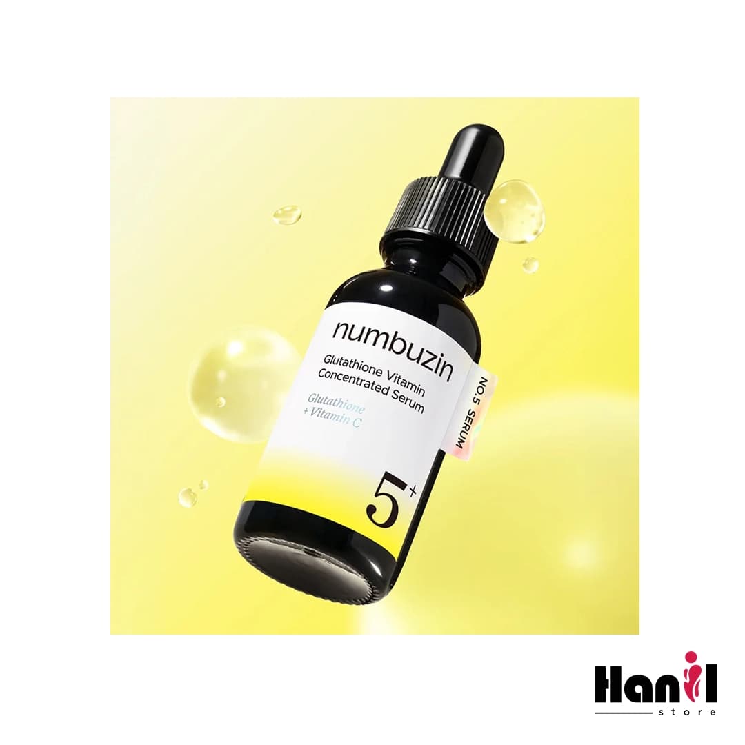 سرم روشن‌ کننده و ضد لک نامبوزین Numbuzin No 5+ Glutathione Vitamin Concentrated Serum حجم 30ml — تصویر ۲