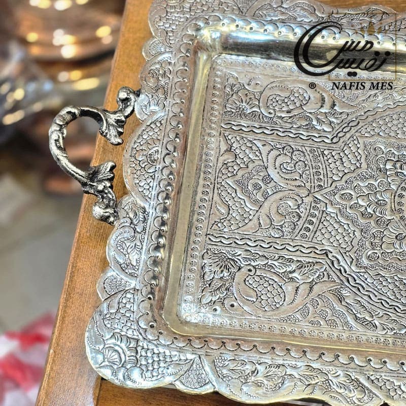 سرویس چای خوری آب نقره طرح ترنج — تصویر ۲