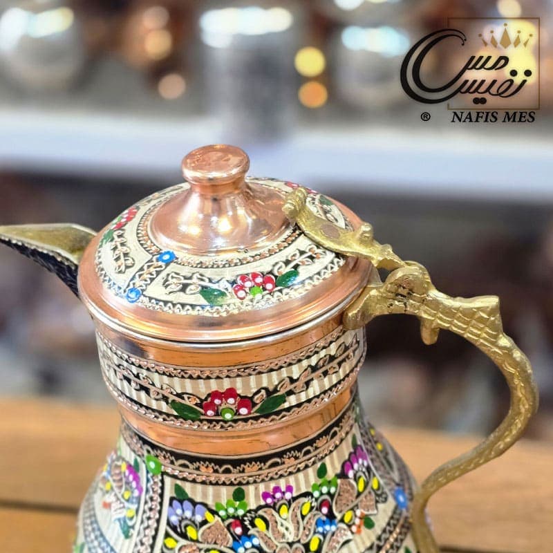 پارچ نقره کوب مینا کاری طرح عربی — تصویر ۲