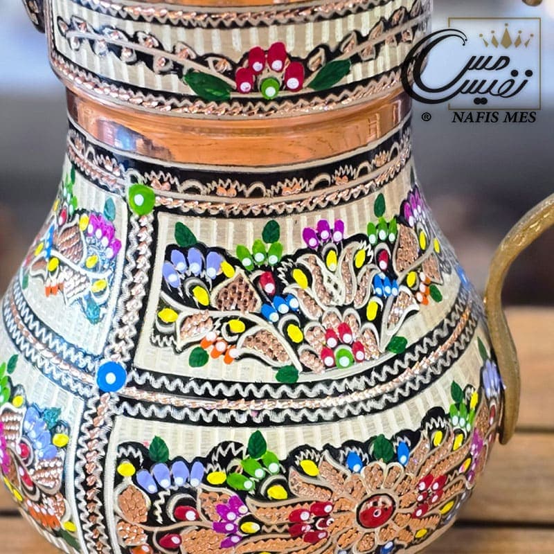 پارچ نقره کوب مینا کاری طرح عربی — تصویر ۵