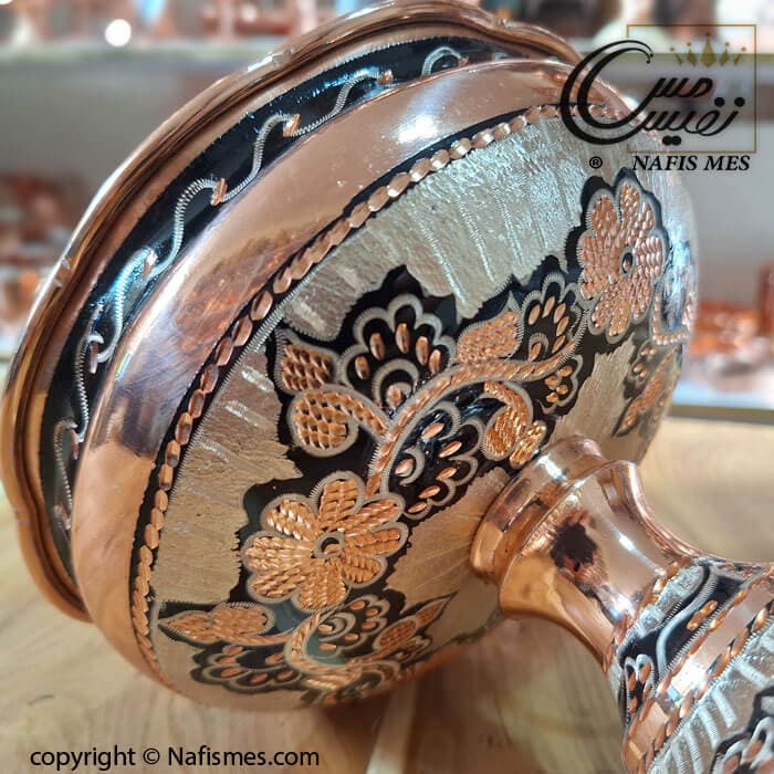 شکلات خوری نقره کوب مسی مدل امیرا — تصویر ۳