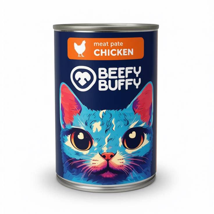 کنسرو گربه بیفی بافی (Beefy Buffy) با طعم مرغ (Chicken)