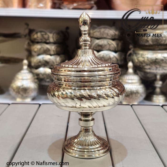 قندان کروم پایه دار چکشی مدل آکو
