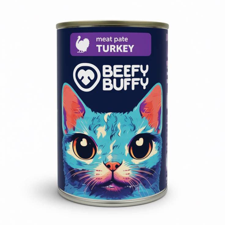 کنسرو گربه بیفی بافی (Beefy Buffy) با طعم بوقلمون