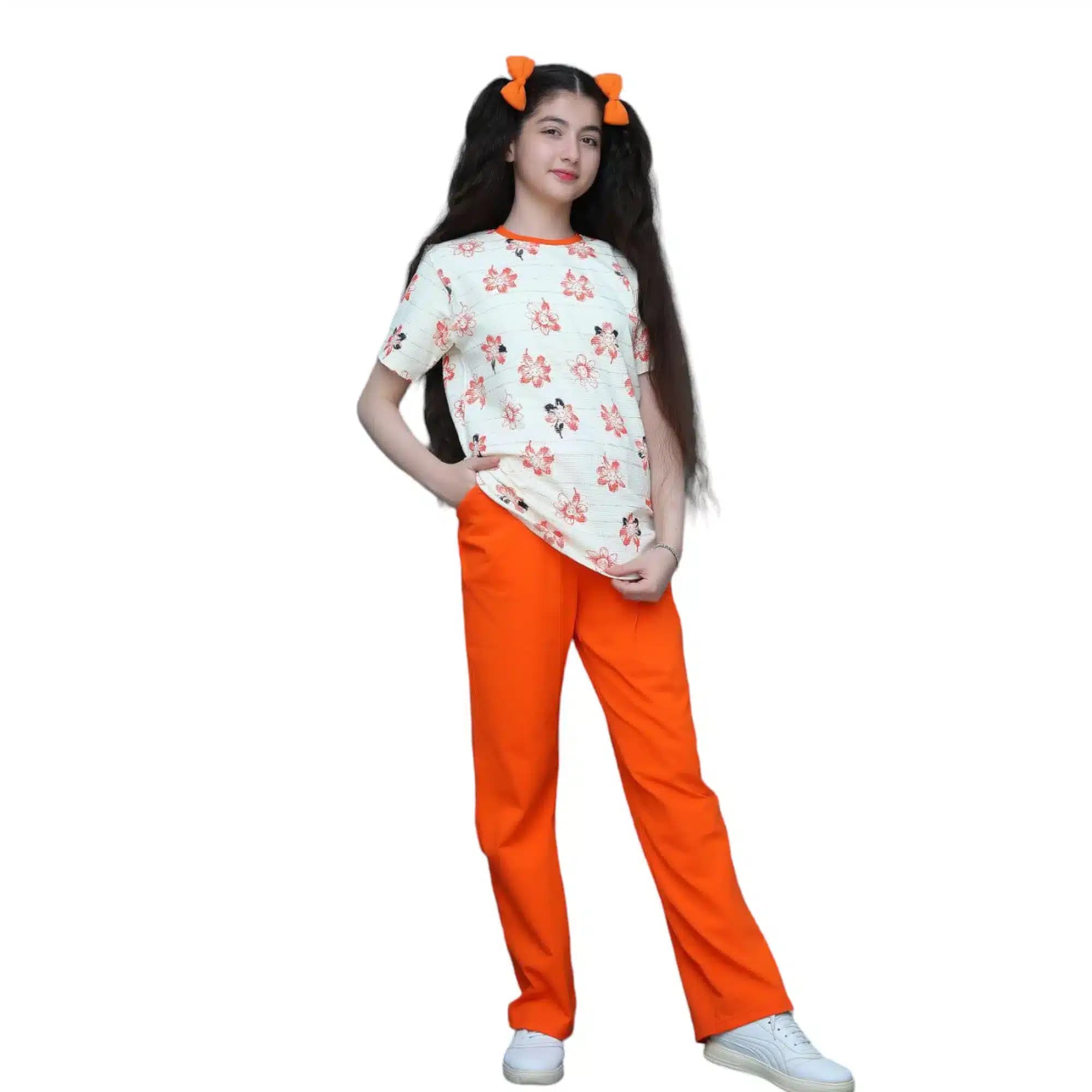 تیشرت شلوار دخترانه گل آرا — تصویر ۴