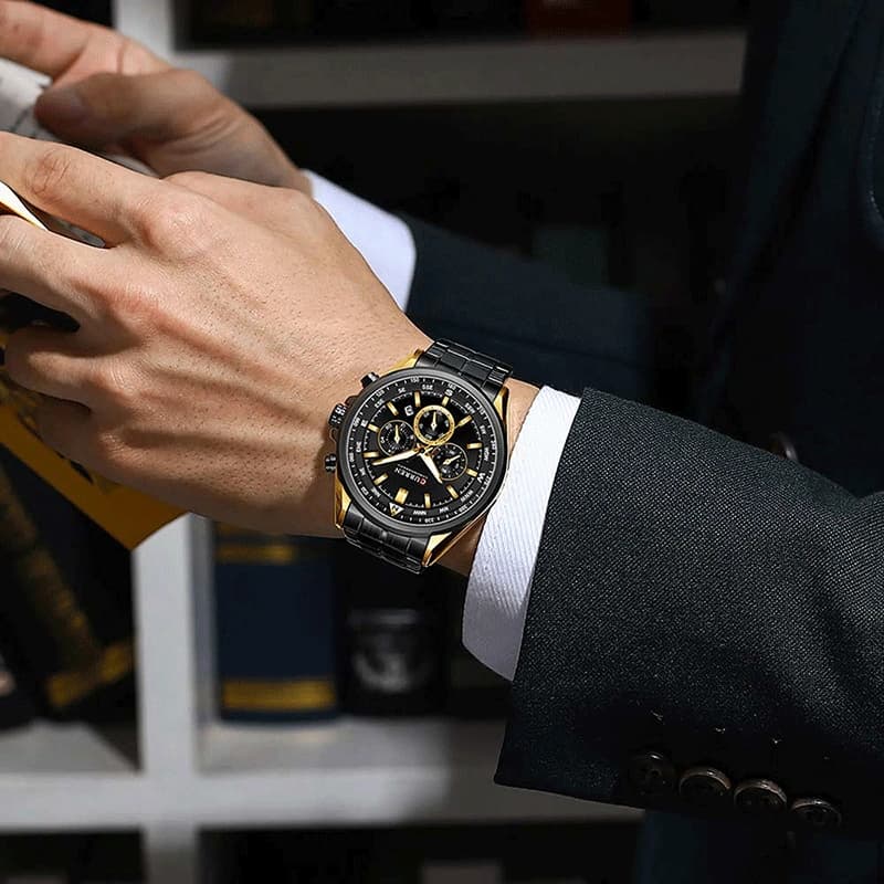 ساعت مردانه کارن مدل Black-Gold 8399 — تصویر ۲