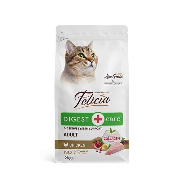 غذای خشک گربه فلیشیا (Felicia) مدل Digest Care با طعم مرغ وزن ۲ کیلوگرم