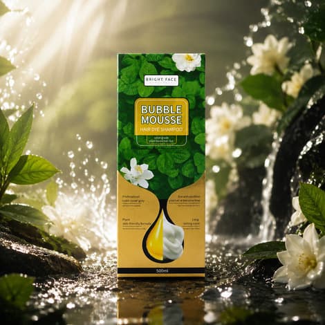 شامپو رنگ مو فومی Bright Face مدل Bubble Mousse رنگ مشکی طبیعی — تصویر ۴