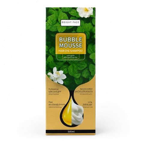 شامپو رنگ مو فومی Bright Face مدل Bubble Mousse رنگ مشکی طبیعی