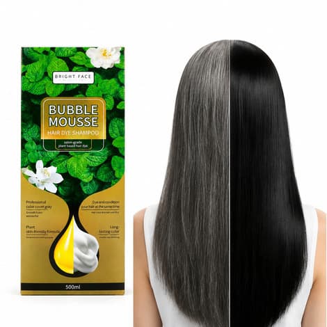 شامپو رنگ مو فومی Bright Face مدل Bubble Mousse رنگ مشکی طبیعی — تصویر ۲