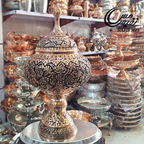 آجیل خوری قلم سایز بزرگ طرح گل و مرغ آیلین