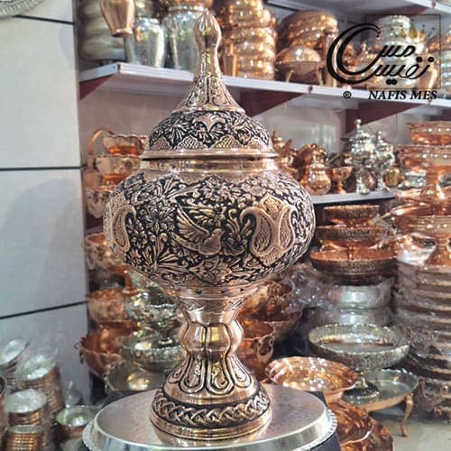 آجیل خوری قلم سایز بزرگ طرح گل و مرغ ایلیا